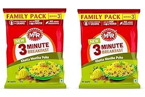 ONE STOP DEALERS MTR Instant Ready Mix Various Flavours - Traditional South Indian Breakfast – Tasty and Healthy - Easy to Prepare Snacks - Khatta Meetha poha 160g (Pack of 2)