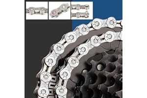 BUZIFU 6/7/8-Speed Bicycle Chain 116 Link Chain Plating​​ Bike Chains Steel High Strength Bike Derailleur Chain Anti-Rust Chain Quick Release Links for 6/7/8-Gear Road Mountain Bicycle (4.9ft)