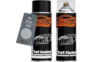 TRISTARcolor Billack sprayburk för Volvo 426 Silver Metallic + klarlack