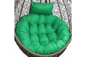 CFMZ Coussin Rond pour Fauteuil Rotin, éPais Coussin pour Fauteuil Suspendu Exterieur Jardin, Lavable Coussin de Chaise Suspendue, AntidéRapant Coussin pour Hamac Chaise SuspenduDeep Green Yadlan
