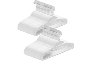 ABHENG Perchas de Plástico, 100 Unidad, Apertura en Forma de U, Perchas con Revestimiento de Goma, Resistentes, Antideslizantes, Gancho Giratorio 360º, 41.5 x 0.5 x 22.5 cm, Blanco APY04100W