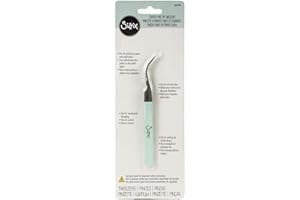 Sizzix Curved Fine Tip Tweezers 664140 for Intricate Projects, Scrapbooking, Cardmaking, One Size, Multi Colour