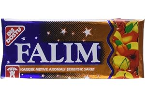 Falim Sugarless Plain Gum, Fruit Mix Flavoured, 20 Pack, 100 Pieces Each