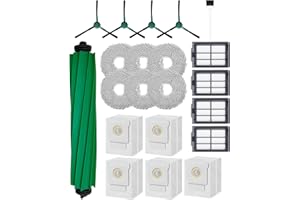 YIVY Kit de Repuesto de 21 Piezas para iRobot Aspiradora Robot Roomba Plus 405/505 Combo/507 Combo: 1 Cepillo Giratorio, 4 Cepillos Laterales, 5 Bolsas para Polvo, 4 Filtros HEPA y 6 Mopas(Serie 400/500)