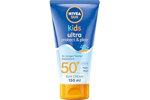 NIVEA Sun Kids Ultra Protect & Play SPF 50+ Lotion (150ml), Moisturising Kids Sun Cream Immediately Protects Delicate Skin Against Sunburn and Long-Term UV Damage