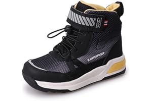 UOVO Boys Winter Boots Kids Trainers Water Resistant Mid-top Walking Shoes Fleece Lining Size 7 UK Toddler-5.5 UK Big Kid 24-39