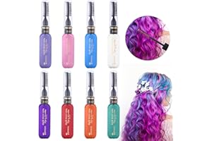DELAMIYA 8 colores, peine temporal de tizas para el pelo, para niñas, niños, máscara para el pelo, para niños, coloración temporal para el cabello para Halloween, mujeres, carnaval, cosplay, fiesta, Navidad