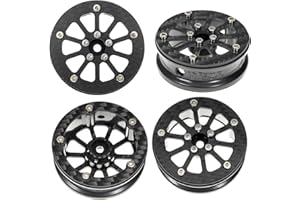 RampCrab 1.8" (46mm) Super Wheels, Carbon fibre Beadlock Wheels, fit fot SCX24, TRX4M, FCX24, FCX24M, CR18P, Style G