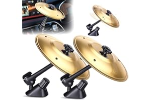 Facmogu 2 Pack Car Cymbal Air Vent, Cars Symbol Drum, Clip-On Mini Cymbals for Easy Installations, Make Your Driving More Fun, Fun Dashboard Accessory for All Type of Vehicles - Gold