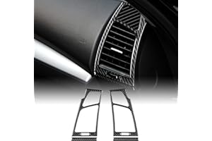 KUNGKIC fibre de carbone voiture tableau de bord côté sortie d'air cadre garniture autocollant intérieur décoratif Compatible with BMW Série 1 E82 E88 2008-2013 Accessoires (Noir)