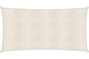 Lumaland Sunsail rectangulaire 2 x 4 mètres | Protection Solaire résistante aux intempéries avec Cordes de Fixation | Terrasse, Jardin et Balcon, Toile à Voile HDPE, Protection UV [crème]