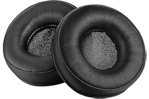 Laipuke Cuscinetti Cuffie 65mm Padiglioni Cuffie 6,5 cm, Cuscinetti di Ricambio Redondas Universale per Auricolari Compatibile con Sony Cuffie Sennheiser in Pelle Proteica e Spugna (1 Paio, Nero)