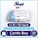Sleepy AquaCare H2O Yenidoğan Islak Bebek Havlusu Seyahat Boy 6x20 (120 Yaprak)