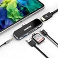 USB C-hub för iPad Pro/Air 2018–2021, OBERSTER 6-i-1 USB 3.0-huladapter med 4K HDMI, PD 100 W, USB 3.0 och 3,5 mm ljud, SD/TF