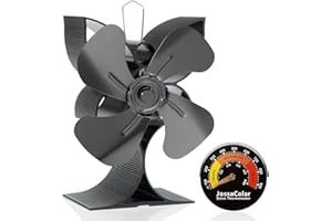 JOSSACOLAR Log Burner Fan Silent | Woodburner Stove Fan for Wood Burning Stove | Wood Burner Fan | Fireplace Fan Heat Powered (4 Blades)