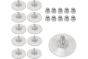 ASOFTY 10 Piezas Ventosas M8, Ø85 mm Ventosas Redondas para Ventanas, Ventosa sin Ganchos con Tuerca Metálica, PVC Transparentes Ventosas para Vidrio Pared Cocina Baño Coche