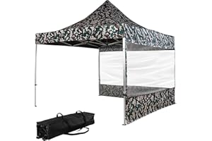 INSTENT Alu-Pavillon 3 x 3 m Pro wasserdicht UV Schutz 50+, Woodland mit 2 Seitenteilen
