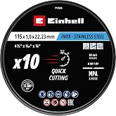 Original Einhell Metal Cutting Discs 10 Pieces Diameter 115 mm in Tin | Precision cut, metal processing, 22.5 mm bore, MPA ce