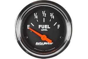 AUTO METER AutoMeter 2519 Gauge, Kraftstoffstand, 2 1/16 Zoll, 73Ωe bis 10Ωf (Aftermarket Linear), Elec, Trad Chrome