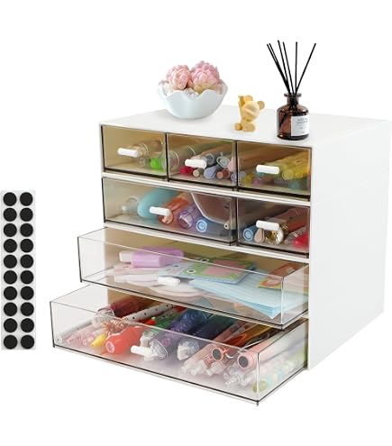 Boite Rangement Plastique Organisateur,Boite Rangement Bureau à 18 Tiroirs Amovibles Rangement Plastique avec Tiroir Transparent,Maison ou Vanité Organiseur d'artisanat et Espace de Rangement (Rose