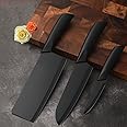 Stainless Steel 3 Pieces Professional Kitchen Knife Set, Meat Knife, Chef's Knife with Non-Slip Handle Sharp Manual Sharpening for Home Kitchen and Restaurant Floral Printed Non-Slip Handles