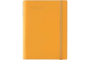 HOLDERZWU Academic Diary 2024-2025,A5 Diary 2024-2025 Day Per Page from July 2024 to June 2025, Elegant Hardcover Organizer Planner with Pen,Back Pocket,Colorful Monthly Tab,Bookmarks,Elastic Closure (Yellow)