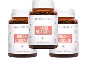 NATURAFORCE NATURA FORCE NATURA-FORCE NATURA FORCE - Huile Onagre Bourrache - Pressée à Froid – Certifiée Biologique - Riche en Acide Linoléique, Acide Oléique, Acide Gamma-Linolénique - 3 x 120 Capsules à base de Gélatine de Poisson
