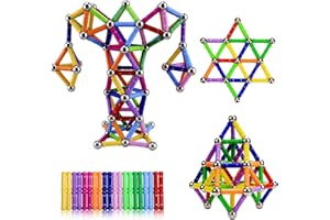 Jokooan Costruzioni Magnetiche 144 pezzi, Set di Costruzioni Magnetiche per Bambini, Giocattoli Educativi per Bambini (colore casuale)