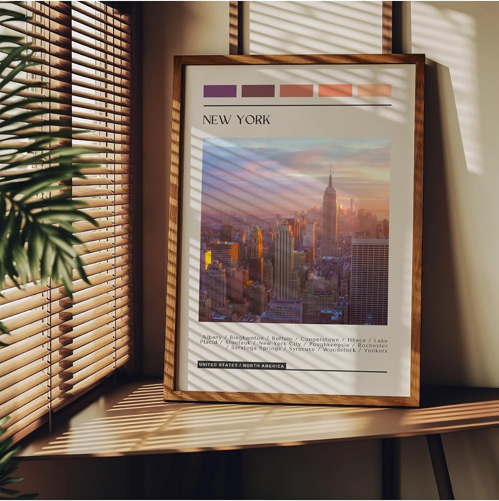 Fark Tanıtım Travel Art Çerçevesiz Poster, Modern Dekoratif Çerçevesiz Poster, Tablo, NewYork, 21 x 30