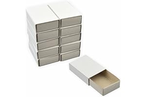 CRELEO Matchboxes, Blank, 100 Pieces, Approx. 5 x 3.5 x 1.1 cm, White, DIY, Perfect for Crafts