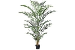 VeriNatural Artificial Plants Indoor Large Tree - 150cm UV-Resistant Tall Faux Areca Tropical Palm in Pot - Fake Plastic Plants Perfect for Outdoor Home Office Balcony Garden Decor (1Pack), VN125