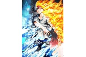 DVBQQWE My Hero Academia Kit de peinture diamant 5D avec diamants pour adultes - Peinture par numéro avec foret et - 30,5 x 40,6 cm