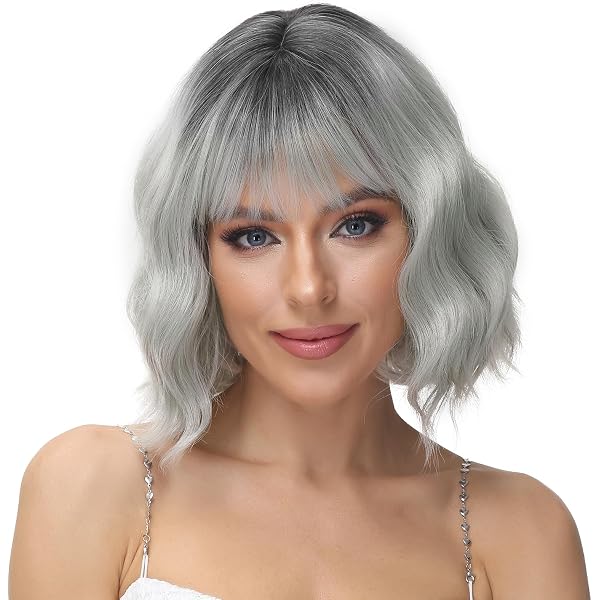 WIG ME UP Damenperücke JH-713-88 – Kurz Bob Mit Geschwungenen Spitzen, Hellblond, Aus Hochwertigem Kunsthaar