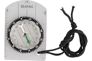 Jopto Boussole Militaire légère de Scout remplie de Liquide réglable déclinaison magnétique tête Carte Porte-clés pour Navigation, Orientation, Camping, Survie, Alpinisme, randonnée