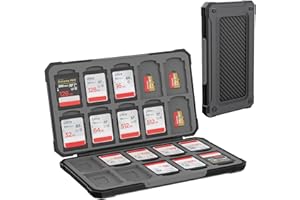 HEIYING Rangement Carte Mémoire pour Cartes SD/TF, Étui de Stockage Portable pour Carte SD Compatible avec 20 SDXC SDHC et 20 TF Emplacements pour Cartes