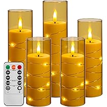 Candele LED Senza Fiamma Con Catena Di Luci Incorporata - Set Di 7 Con Telecomando E Timer Per Atmosfera Romantica