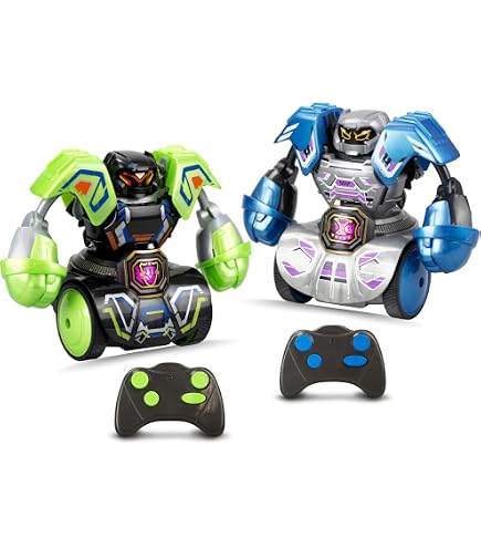 2 Robots Boxeurs Télécommandés OBEST - Combat, Football Et Lumières LED - Jouet Interactif 2 Joueurs