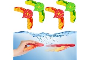 AOOHA Glider sous-Marin, 4 Pièces Poisson Bain Qui Nage Ailes, Jouets de Plongée, Jouets de Piscine pour Piscine, Baignoire, Eau Extérieure-Petit Rouge Vert