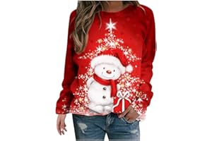 HASAGIMOL Pull Noel Femme Sweat De Noel Sweatshirts Pull Moche De Noel Hauts Chandail Automne Hiver Casual Sweater Pull Noel Enfant Confortable Pullover Motif Femme Tops Tee-Shirts Grande Taille