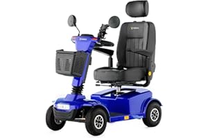 Veleco Jumpy : Trottinette de mobilité avec régulateur de vitesse et siège capitaine rotatif (Bleu)
