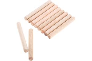 MGOODOO 50pcs Woodworking Hardwood Round Dowel Pins Wooden Craft Rods Furniture Fitting Tools 10x80mm(DXL)/0.39"x3.15"