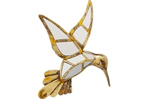 Kare Design Decorazione Da Parete Hummingbird Mirror, Oro/A Specchi, 32Cm, Colibrì, Uccello, Riflessi Di Luce