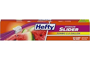 Hefty Slider Storage Bags, Jumbo, 12 Count (Packaging May Vary) by Hefty