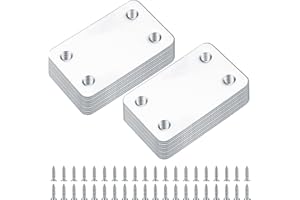 JTTXIU 20 Pezzi Piastra Staffa Angolare Piatta in Acciaio Inox, Piastra di Giunzione Piatta, Piatta Staffa Fissaggio, 38x60 mm Connettore di Riparazione per Sedie Tavoli da Pranzo Letti (Argento)