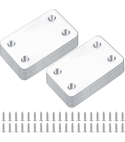 thumbnail image 2 of 40PCS Mending Plates 60x38mm - Stainless Steel Flat Brackets With Screws For Wood Furniture Repair & Joining 2 of 12