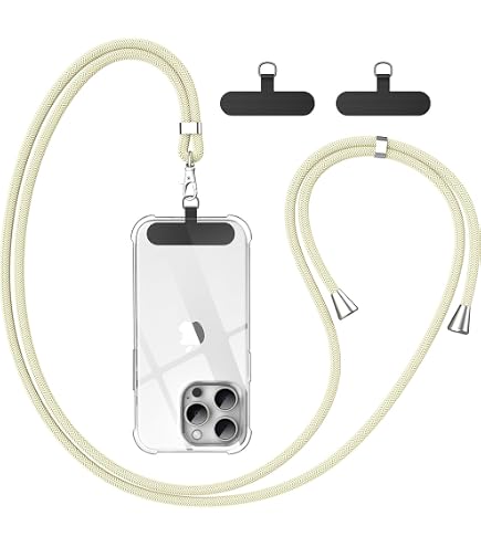 TIESOME Universeel sleutelkoord voor mobiele telefoon, crossbody sleutelkoord met verstelbare nylon nekband, 4 telefoonpatches voor de meeste smartphones (roze TIESOME Universeel sleutelkoord voor mobiele telefoon, crossbody sleutelkoord met verstelbare nylon nekband, 4 telefoonpatches voor de meeste smartphones (roze