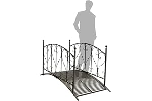 Multistore 2002 Wohaga® Gartenbrücke Teichbrücke Metallbrücke Gartenteichbrücke Brücke mit Geländer Metall in Antik-Optik