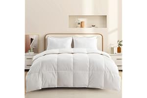 Deodar Piumino in Piuma d'Oca, 250gr/m² Piumino Leggero Matrimoniale 220×240cm, 6 Tog Per L'estate Primavera L'Autunno, Tessuto Puro Cotone Biologico, Approvato Öko-Tex e RDS