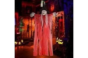 DICLLY Appeso Strega Decorazione Di Halloween,Strega Di Halloween Fantasma,Appeso Fantasma Decorazioni Di Halloween,per Soffitti di Terrazze di case Infestate da Interni ed Esterni