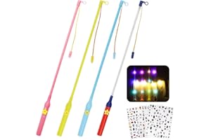 Herefun Laternenstab 4er Set, 50cm Lang LED Elektronischer Laternenstab Kinder, LED-Kinderlampenstäbe, Elektrischer Laternenstock mit LED Kinderpartys, St Martin, Halloween, Kostümpartys, Weihnachten